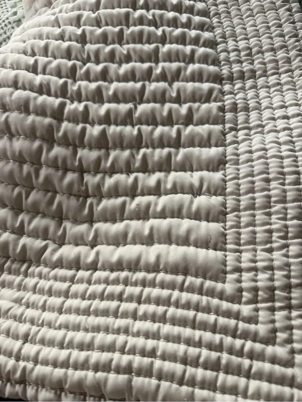West Elm 26x26 Quilted Lyocell Euro Pillow Sham | Light Gray